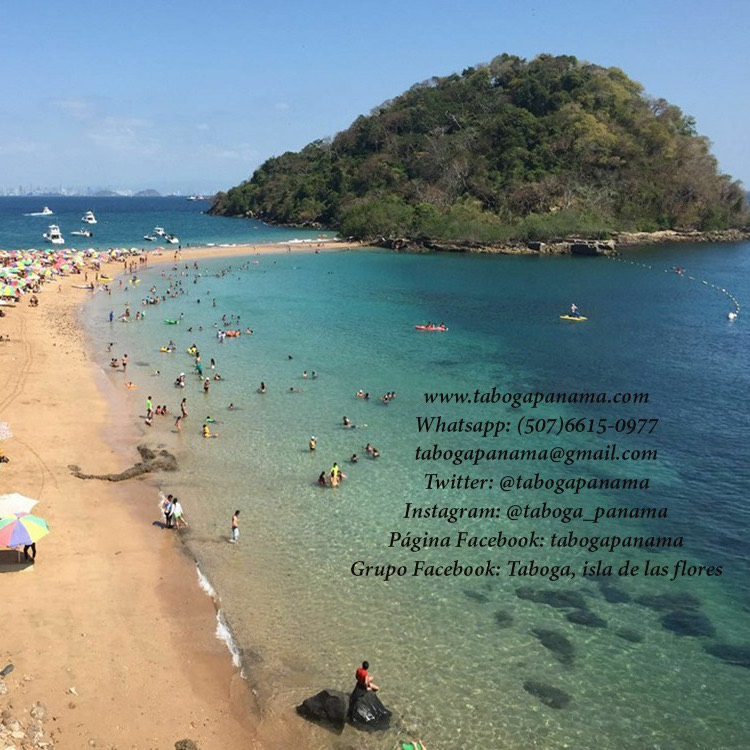 Playa de Taboga llena de turistas antes de la pandemia